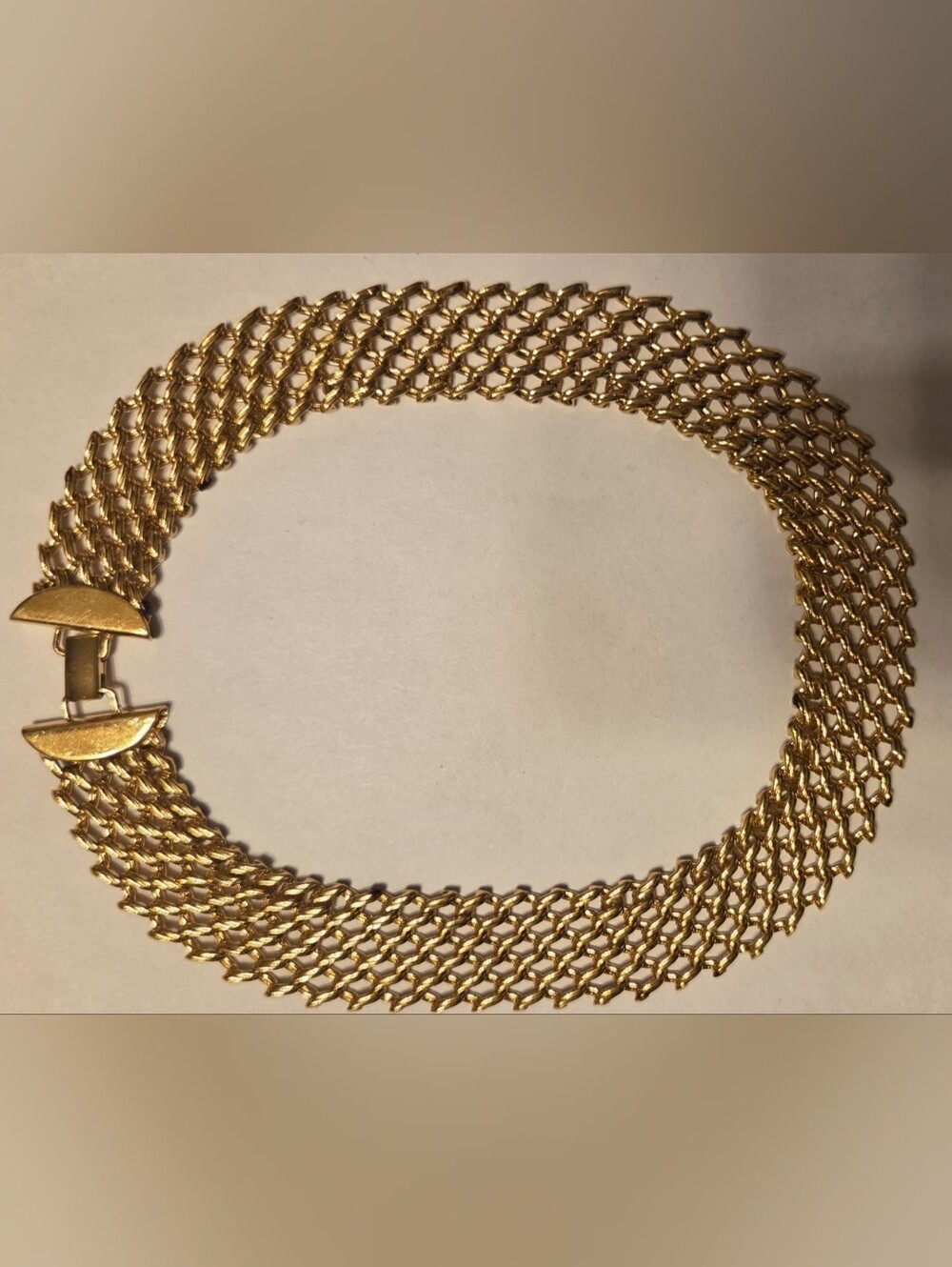 Vintage Napier Gold Mesh Link Necklace - Picture 2 of 3